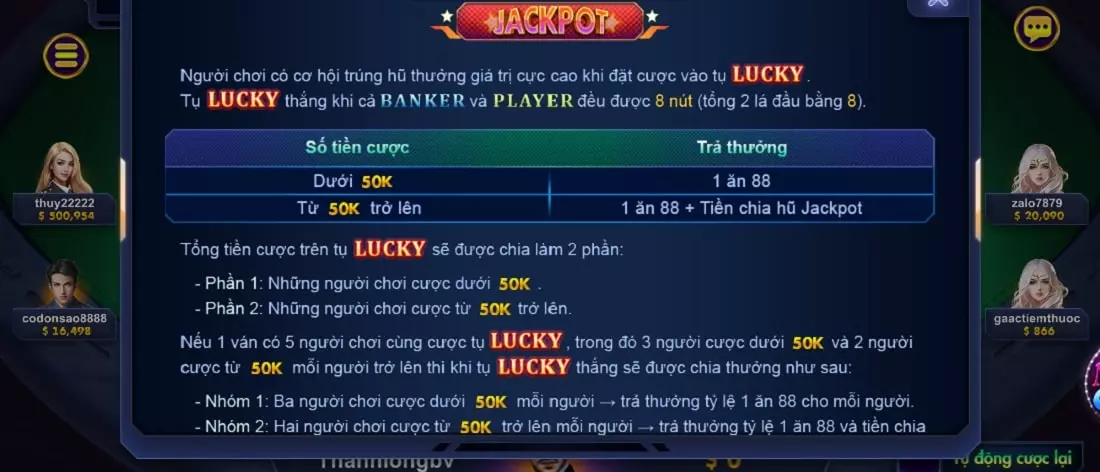 jackpot baccarat lucky 88 tai rikvip